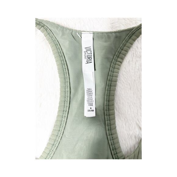Victoria Sport Green Ribbed Racerback Button-Up Bodysuit Size M 170/96A - Picture 5 of 6